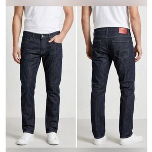 HUGO BOSS RED LABEL Men's Dark Wash Indigo Straight-Leg Jeans Slim Size 27/34